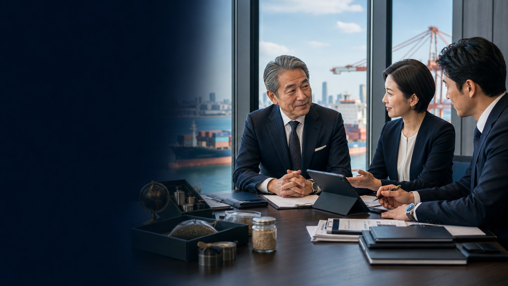 味噌蔵で事業承継とM&Aについて相談する経営者と専門家